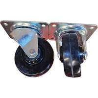 Roulette avec plaque, Pivotant, 4" (101,6 mm), Caoutchouc, 225 lb (102 kg) We Share Industrial Supply