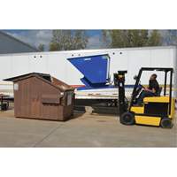 Self-Dumping Hopper, Steel, 3 cu.yd., Blue We Share Industrial Supply