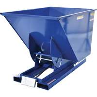 Self-Dumping Hopper, Steel, 1 cu.yd., Blue We Share Industrial Supply