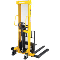Manual Hydraulic Stacker, Hand Pump Operated, 2000 lbs. Capacity, 35" Max Lift We Share Industrial Supply