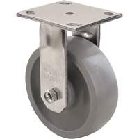 Max9 Caster, Rigid with Brake, 5" (127 mm), Envirothane Grey-WOW, 1000 lbs. (453.6 kg.) We Share Industrial Supply