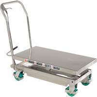 Table &eacute;l&eacute;vatrice hydraulique manuelle &agrave; ciseaux, 36-1/4" lo x 19-3/8" la, Acier inoxydable, Capacit&eacute; 600 lb We Share Industrial Supply