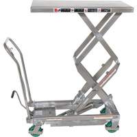Table &eacute;l&eacute;vatrice hydraulique manuelle &agrave; ciseaux, 36-1/4" lo x 19-3/8" la, Acier inoxydable, Capacit&eacute; 600 lb We Share Industrial Supply