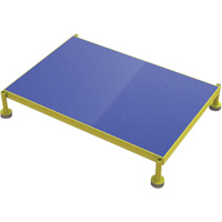 Adjustable Height One-Step Work Platform, 24" W x 36" D, 800 lbs. Capacity, All-Welded We Share Industrial Supply