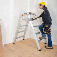 Portable Work-Stand Saw Horse, Aluminum Frame, 12-1/4" D x 56" H We Share Industrial Supply