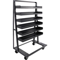 Single-Sided Heavy Duty A-Frame Cart with 6 Lipped Trays, 38" x 25" x 63", 2500 lbs. Capacity We Share Industrial Supply