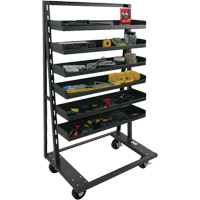Single-Sided Heavy Duty A-Frame Cart with 6 Lipped Trays, 38" x 25" x 63", 2500 lbs. Capacity We Share Industrial Supply