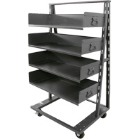 Single-Sided Heavy Duty A-Frame Cart with 4 Large Trays, 38" x 25" x 63", 2500 lbs. Capacity We Share Industrial Supply