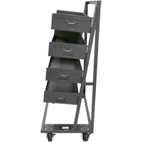 Single-Sided Heavy Duty A-Frame Cart with 4 Large Lipped Trays, 38" x 25" x 63", 2500 lbs. Capacity We Share Industrial Supply