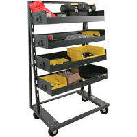 Single-Sided Heavy Duty A-Frame Cart with 4 Large Lipped Trays, 38" x 25" x 63", 2500 lbs. Capacity We Share Industrial Supply
