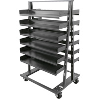 Double-Sided Heavy Duty A-Frame Cart with 12 Trays, 38" x 30" x 63", 2500 lbs. Capacity We Share Industrial Supply