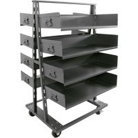 Double-Sided Heavy Duty A-Frame Cart with 8 Large Trays, 38" x 30" x 63", 2500 lbs. Capacity We Share Industrial Supply
