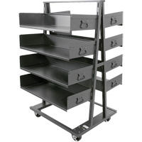 Double-Sided Heavy Duty A-Frame Cart with 8 Large Trays, 38" x 30" x 63", 2500 lbs. Capacity We Share Industrial Supply