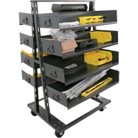 Double-Sided Heavy Duty A-Frame Cart with 8 Large Trays, 38" x 30" x 63", 2500 lbs. Capacity We Share Industrial Supply
