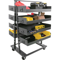 Double-Sided Heavy Duty A-Frame Cart with 8 Large Lipped Trays, 38" x 30" x 63", 2500 lbs. Capacity We Share Industrial Supply