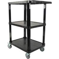 Utility Cart with Flat Shelf, 3 Tiers, 18-1/8" x 37-3/8" x 27-3/4", 330 lbs. Capacity We Share Industrial Supply