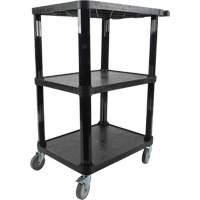 Utility Cart with Flat Shelf, 3 Tiers, 18-1/8" x 37-3/8" x 27-3/4", 330 lbs. Capacity We Share Industrial Supply