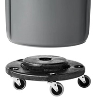 Brute&reg; Dolly, Polyethylene, Black, Fits: 20 - 55 US Gal. We Share Industrial Supply