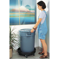 Waste Container Dolly, Polyethylene, Black We Share Industrial Supply