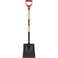Square Point Shovel, Wood, Tempered Steel Blade, D-Grip Handle, 43-1/2" Long We Share Industrial Supply