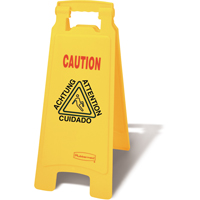 Wet Floor Safety Signs, Quadrilingual with Pictogram We Share Industrial Supply