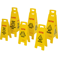 Wet Floor Safety Signs, Quadrilingual with Pictogram We Share Industrial Supply