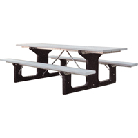 Recycled Plastic Picnic Tables, 6' L x 61-1/2" W, Grey We Share Industrial Supply