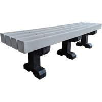 Banc de parc, Plastique recycl&eacute;, 72" lo x 17" la x 17" h, Gris We Share Industrial Supply