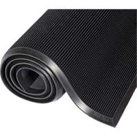 Tapis Mat-A-Dor, Caoutchouc, Grattoir Type, Motif Style pointe de doigt, 2' x 2-2/3', Noir We Share Industrial Supply