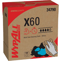 Chiffons X60 WypAll, Tout usage, 16-3/4" lo x 8-3/8" la We Share Industrial Supply