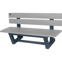 Bancs de parc d'ext&eacute;rieur, Plastique recycl&eacute;, 60" lo x 17" la x 17" h, Gris We Share Industrial Supply