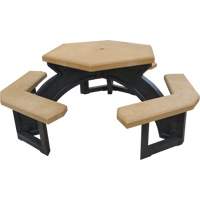 Tables de pique-nique hexagonales en plastique recycl&eacute;, 78" lo x 78" la, C&egrave;dre We Share Industrial Supply