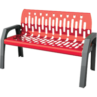 Bancs Stream, Acier, 48" lo x 25" la x 34" h, Rouge We Share Industrial Supply