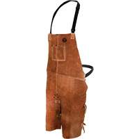 Tablier de soudage en cuir, Salopette &agrave; jambes fendues, 36" lo, Brun We Share Industrial Supply