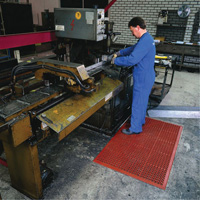 Tapis de s&eacute;rie Competitor, &agrave; fentes, 3' x 5' x 7/8", Orange, Caoutchouc naturel We Share Industrial Supply