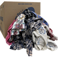 S&eacute;lection de chiffons d'essuyage, Flanelle, M&eacute;lange de couleurs, 20 lb We Share Industrial Supply