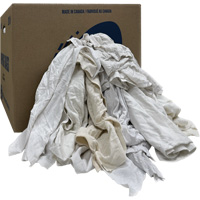 Boîte de chiffons d'essuyage, Ganzie, Blanc, 20 lb We Share Industrial Supply