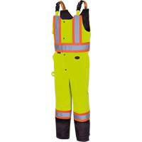 5041BB Waterproof Quilted Bib Pants, Polyester, Large, High Visibility Lime-Yellow We Share Industrial Supply