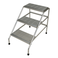 Escabeau en aluminium, 3 marches, 34-9/16" x 22-13/16" x Hauteur 30" We Share Industrial Supply