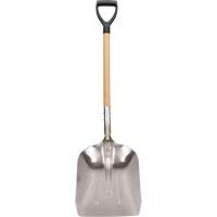 Scoop Shovel, Wood, Aluminum Blade, D-Grip Handle, 24-1/2" Length We Share Industrial Supply