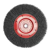 Brosses &eacute;conomiques &agrave; fils cr&ecirc;p&eacute;s - Face &eacute;troite, 6" dia., Fils 0.014, Arbre 2" We Share Industrial Supply