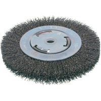 Brosses &eacute;conomiques &agrave; fils cr&ecirc;p&eacute;s - Face moyenne, 6" dia., Fils 0.014, Arbre 2" We Share Industrial Supply