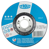 Meule 2-en-1 de premi&egrave;re qualit&eacute;, 5" x 9/32", Arbre 7/8", Type 27 We Share Industrial Supply