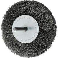 Circular Crimped Wire End Brushes, 4", 0.008" Fill, 1/4" Shank We Share Industrial Supply