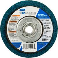 Meule abrasive non tiss&eacute;e &agrave; moyeu d&eacute;port&eacute; Vortez Rapid Blend, 4-1/2" dia., Grain 100-120, Oxyde d'aluminium We Share Industrial Supply