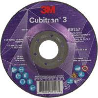 Meule &agrave; rectifier et &agrave; tronçonner Cubitron 3, 4-1/2" x 1/8", Arbre de 7/8", Type 27, Grain de 36, C&eacute;ramique We Share Industrial Supply