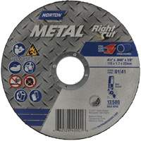 Metal RightCut Right Angle Cut-Off Wheel, 4-1/2" x 0.045", 7/8" Arbor, Type 01/41, Aluminum Oxide, 13580 RPM We Share Industrial Supply