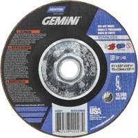 Gemini INOX/SS Right Angle Cut-Off Wheel, 4-1/2" x 3/32", 5/8"-11 Arbor, Type 27/42, Aluminum Oxide, 13580 RPM We Share Industrial Supply