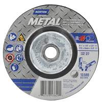 Disque de meulage et tronçonnage m&eacute;tallique, 4-1/2" x 1/8", Arbre de 5/8"-11, Type 27, Oxyde d'aluminium We Share Industrial Supply