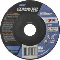 Disque combin&eacute; de meulage et tronçonnage Gemini XXL, 4-1/2" x 1/8", Arbre de 7/8", Type 27, Oxyde d'aluminium We Share Industrial Supply